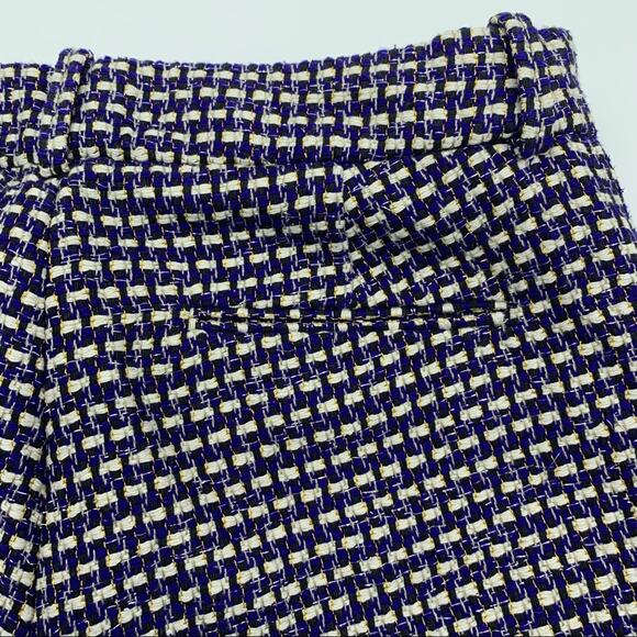 J.Crew Purple Metallic Tweed Cafe Capri Dress Pants-4 - Picture 5 of 9